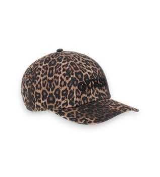 Brown printed gabardine baseball cap