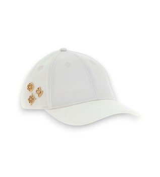 White Ella logo gabardine baseball cap
