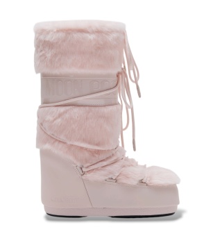 Icon Faux Fur Boots różowe