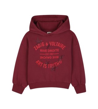 Sweat à capuche bordeaux