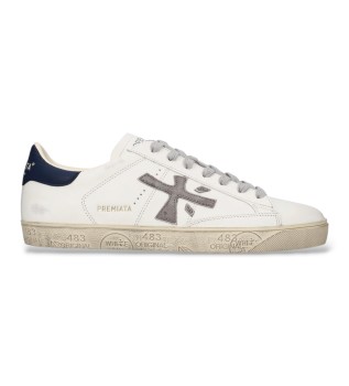 Baskets en Cuir Steven blanc