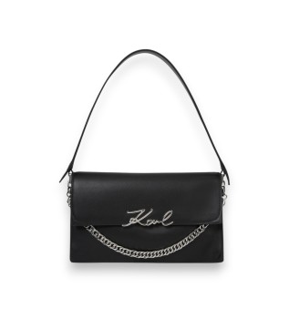 Black Signature Flap Bag