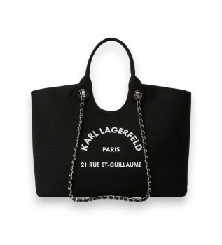 Rue St-Guillaume chain shopper bag black