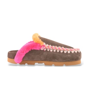 Winter Bio Overstitching ruskinde mules i brun