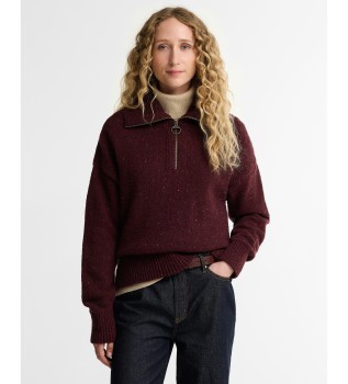 Jersey Lavensdale Half Zip Fleck burdeos