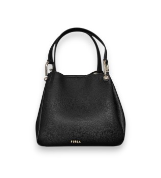 Borsa in pelle Nuvola Mini Tote nera