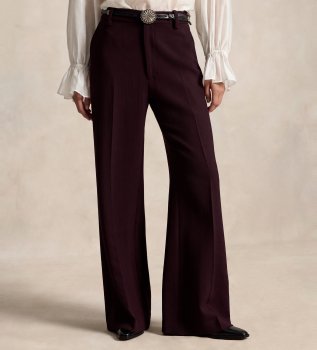 Pantalon Beaton en crêpe de laine grenat