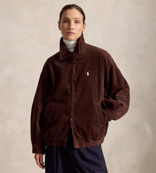 Veste en velours côtelé de coton marron