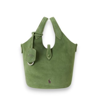 Sac tote bandoulière Polo Play en daim vert