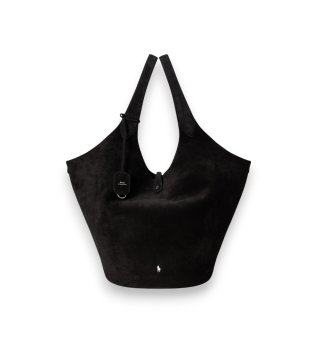 Sac tote Polo Play grand en daim noir