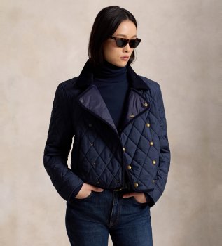 Veste matelassée croisée bleu marine
