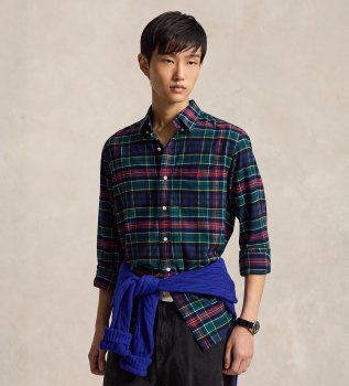 Camisa de sarga técnica Custom Fit verde