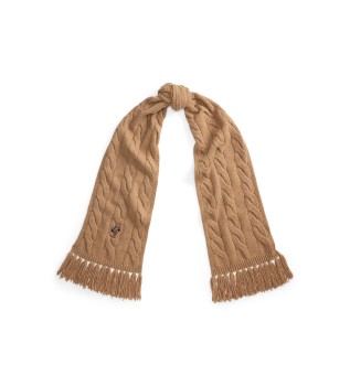 Sciarpa in punto trecce con Polo Bear marrone