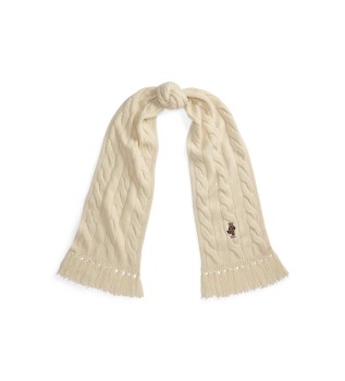 Sciarpa a trecce con Polo Bear beige