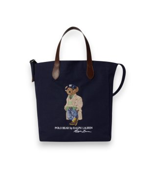Marineblå Polo Bear-totebag i denim