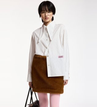 Chemise à col lavallière Kacao blanc cassé
