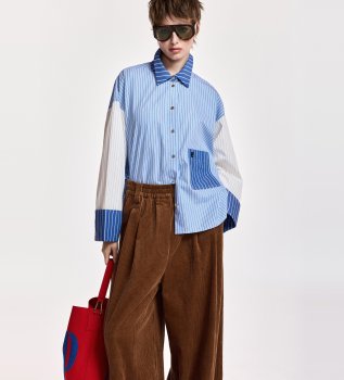 Chemise en tissu mixte Kovid bleu
