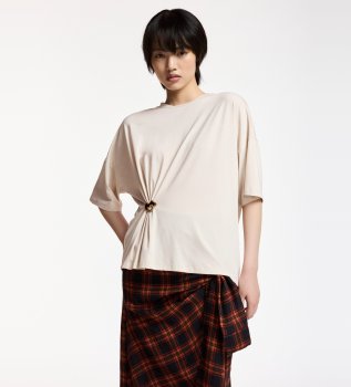 Tee-shirt avec broche Kuba blanc cassé