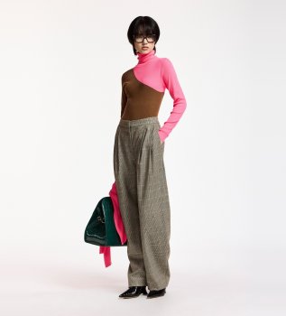 Pull bicolore col haut Koncert marron, rose