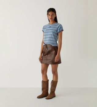 Chemise Zaira avec logo brodé bleu