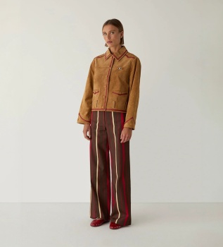 Veste Aveline en daim marron