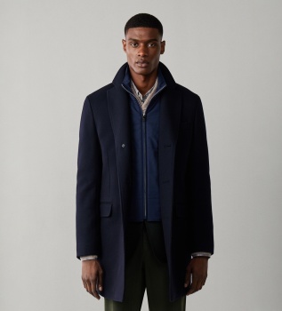 Cappotto Wool Cash Blu Navy