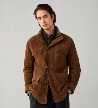 Brown Suede 4-Pocket Jacket