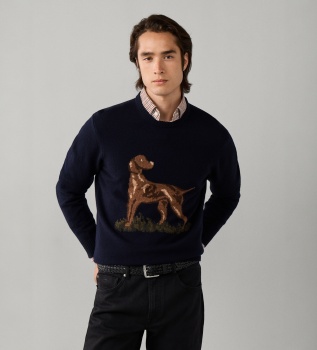 Highland Hound trui Marineblauw