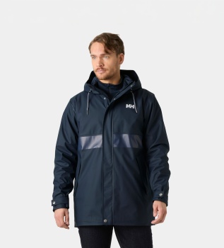 Gewatteerde Moss jas marineblauw