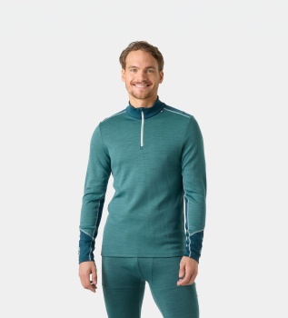 Lifa Merino Midweight half-zip thermal T-shirt green