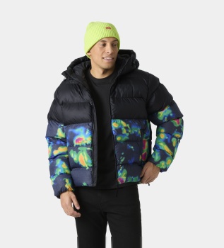 Sort pudset jakke, flerfarvet
