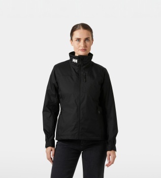 Črna flisovska jakna s kapuco Crew Hooded