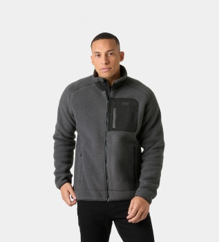 Panorama Pile Block grey fleece jacket