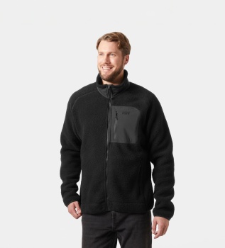 Panorama Pile Block Fleece Jacket Black