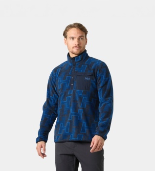 Maridalen Printed fleece marineblå