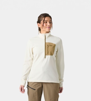 Fleece polar meia zíper Versalite branco quebrado