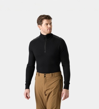 Pulover z zadrgo do polovice Afton črn