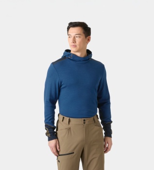 Maglia termica con cappuccio Lifa Merino Midweight blu navy