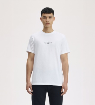 Camiseta con bordado blanca