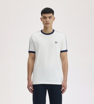 Camiseta Ringer Taped blanco roto