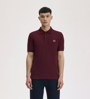Burgundy plain polo shirt