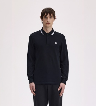 Polo Twin Tipped de manga comprida preto