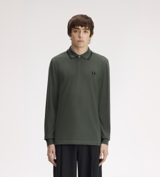 Polo Twin Tipped de manga comprida verde