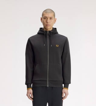 Sweat à capuche zippé gris