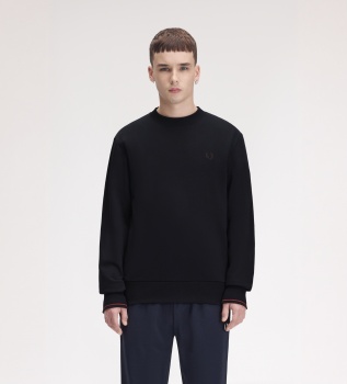 Sweat-shirt à col rond bleu marine