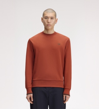 Sweat-shirt à col rond orange