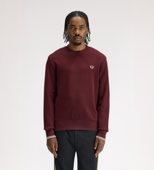 Sweat-shirt col rond bordeaux