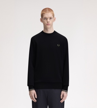 Sweat-shirt à col rond noir