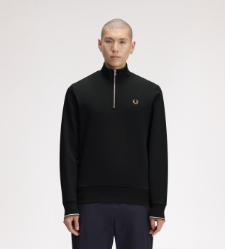 Sweat-shirt à demi-fermeture éclair vert