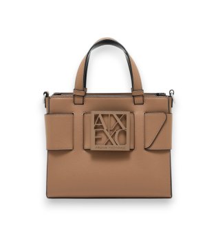Susy bag with logo and detachable brown strap